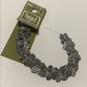 Antique silver butterfly charms